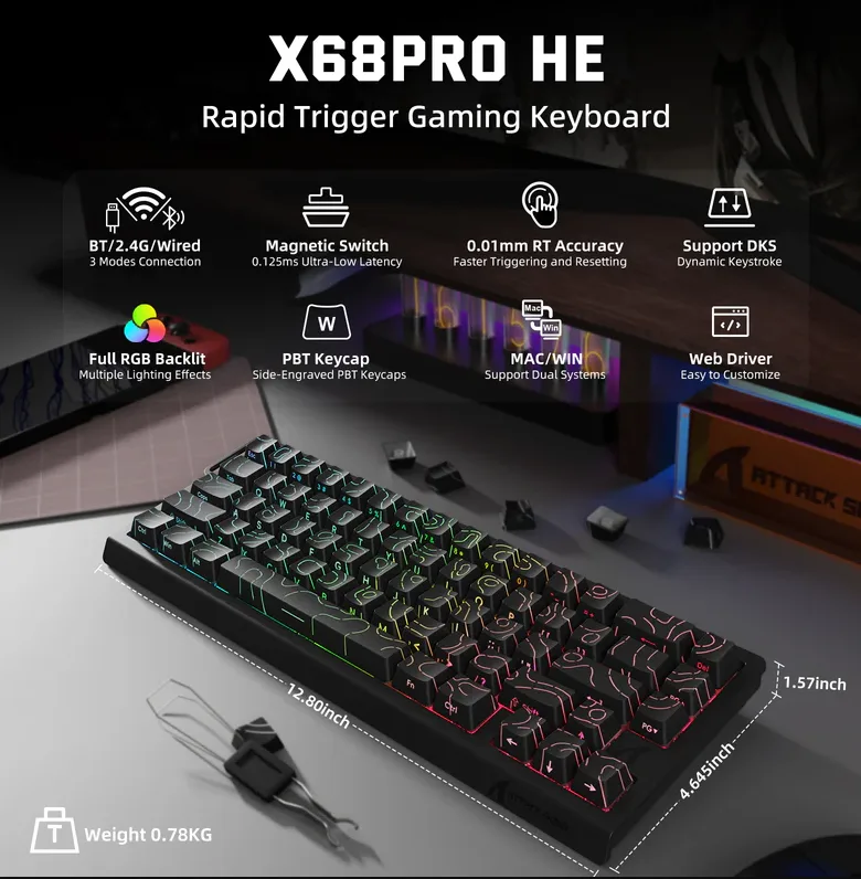 X68 pro HE BLACK ATTAACK SHARK