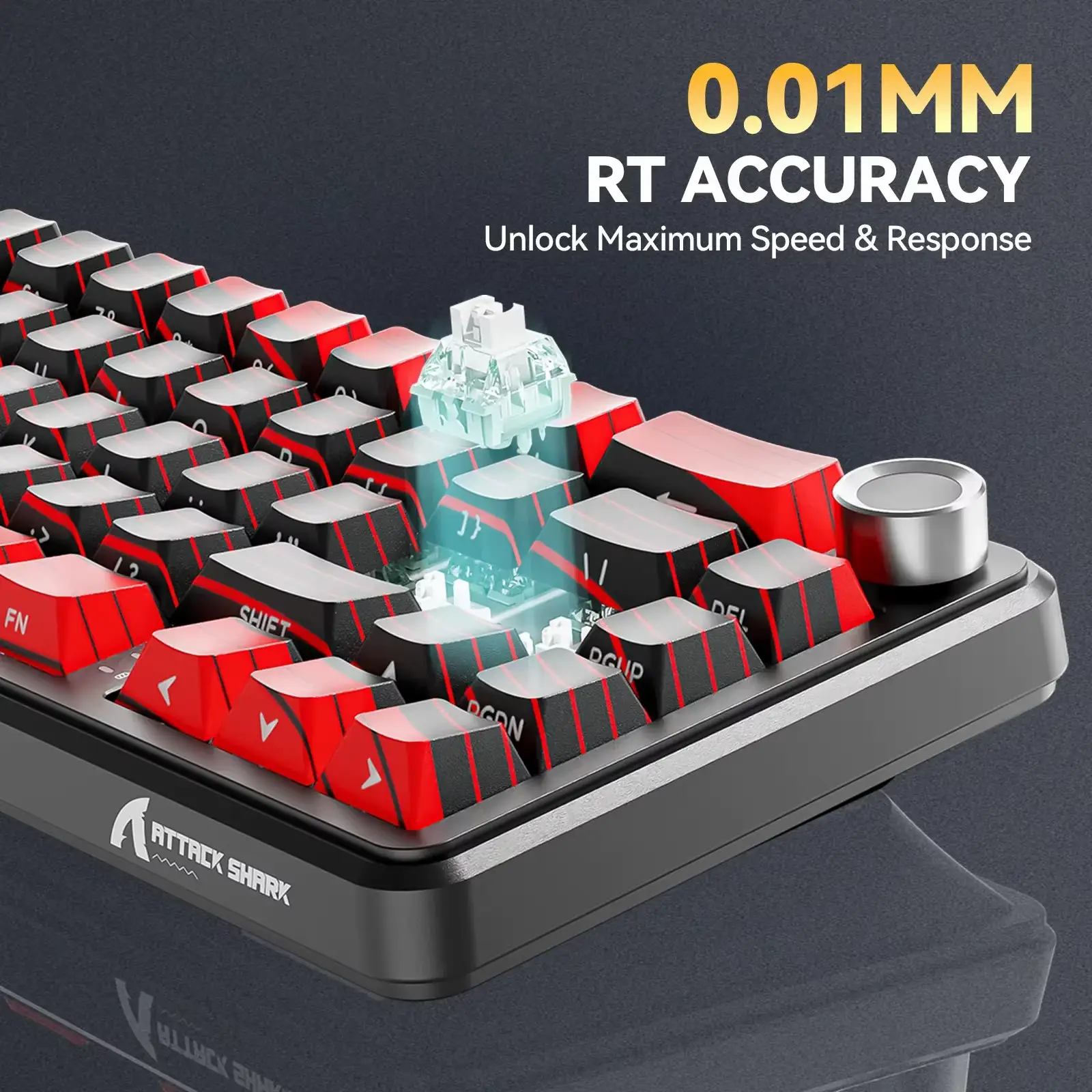 attack shark x65 pro HE black and red