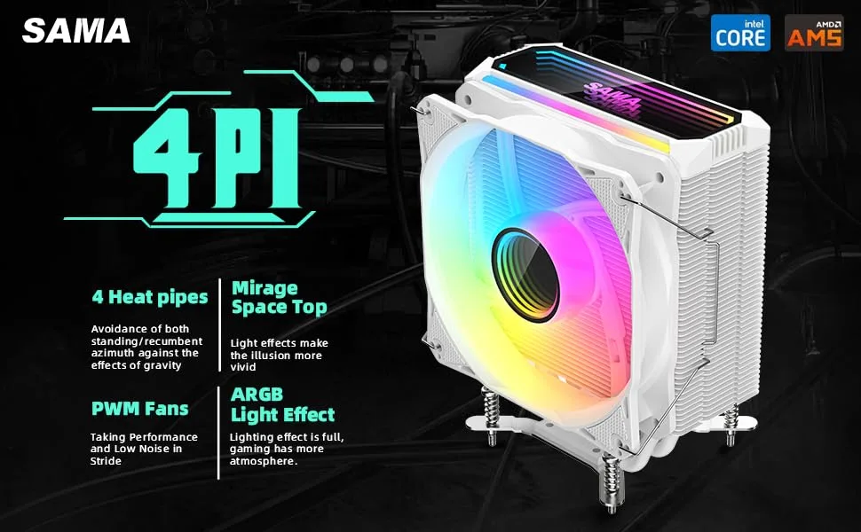 SAMA KA400I White CPU Air Cooler