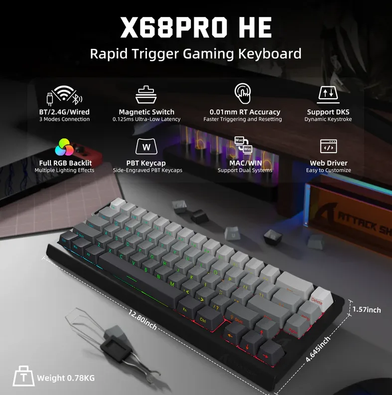 X68 pro HE BLACK ATTAACK SHARK