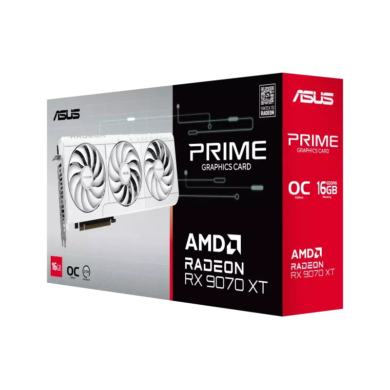 ASUS Prime Radeon™ RX 9070 XT White OC Edition 16GB GDDR6