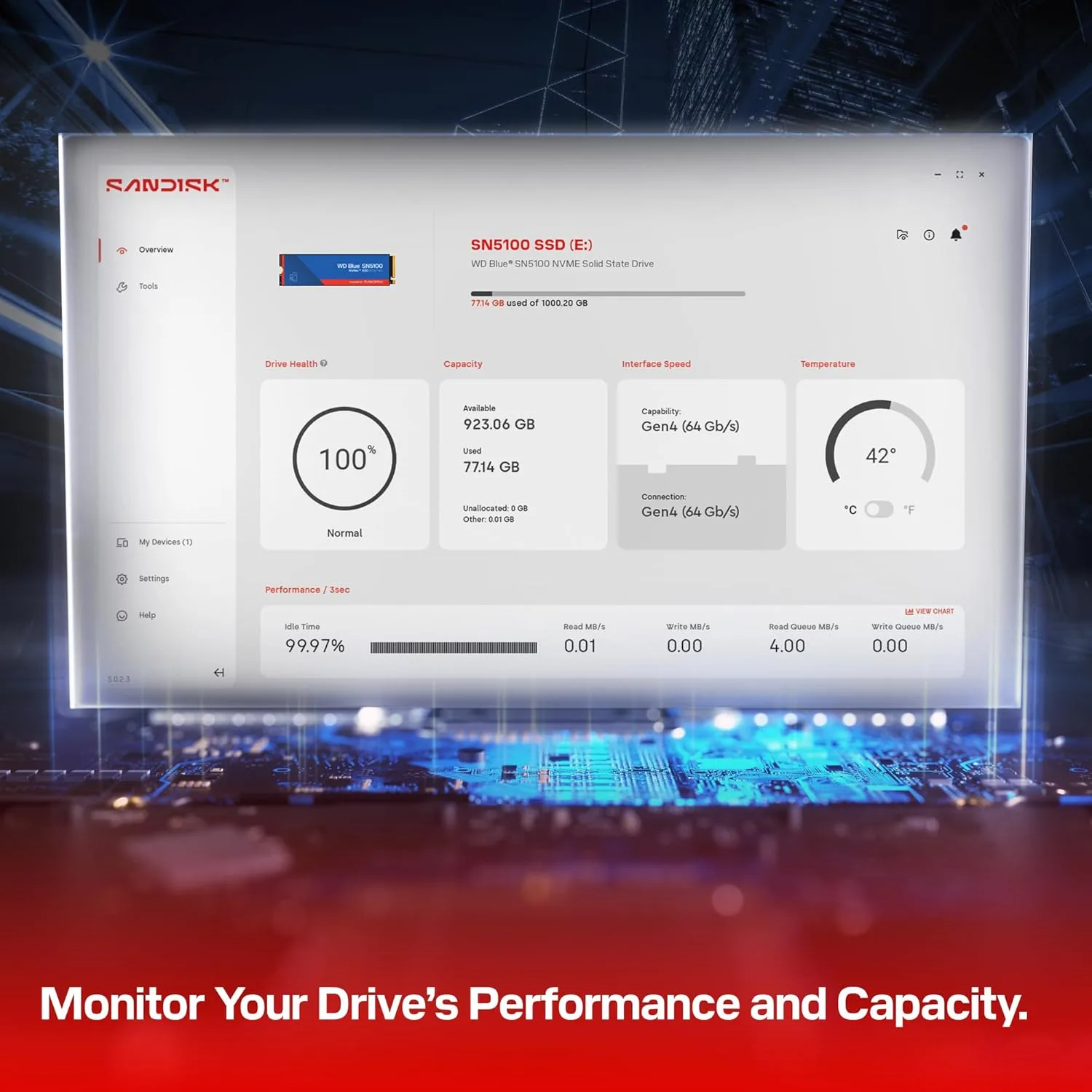WD Blue SN5100 NVMe™ SSD - 2TB  7,100 MB/s