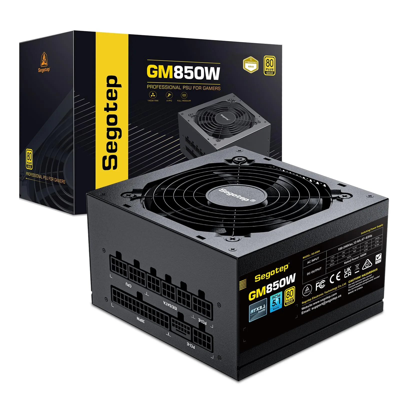 PSU SEGOTEP GM850W GOLD BLACK FULLY MODULAR