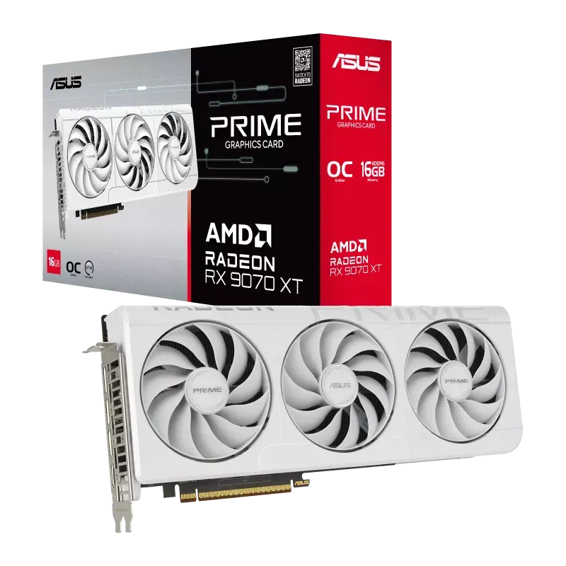 ASUS Prime Radeon™ RX 9070 XT White OC Edition 16GB GDDR6