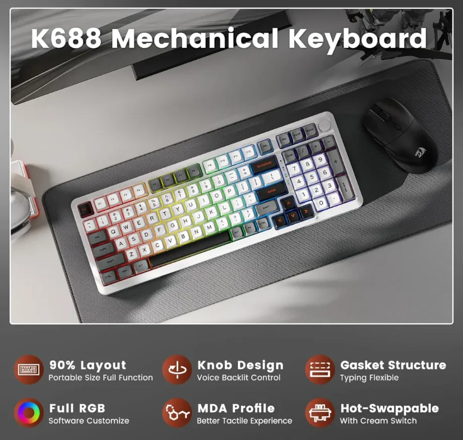REDRAGON K688WGL-RGB PRO