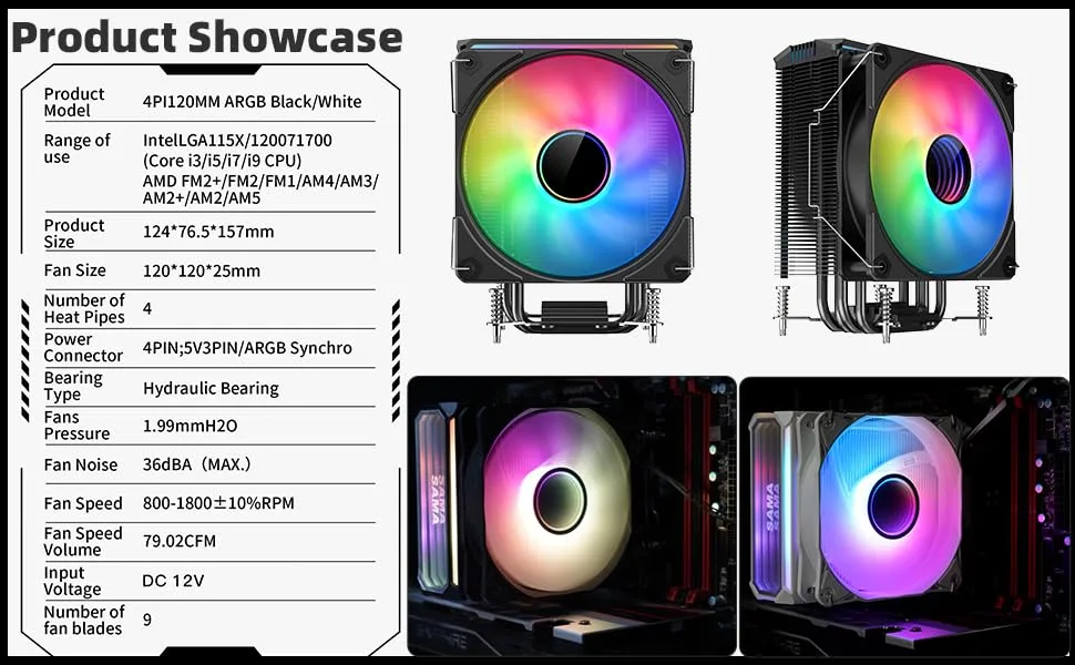 SAMA KA400I White CPU Air Cooler