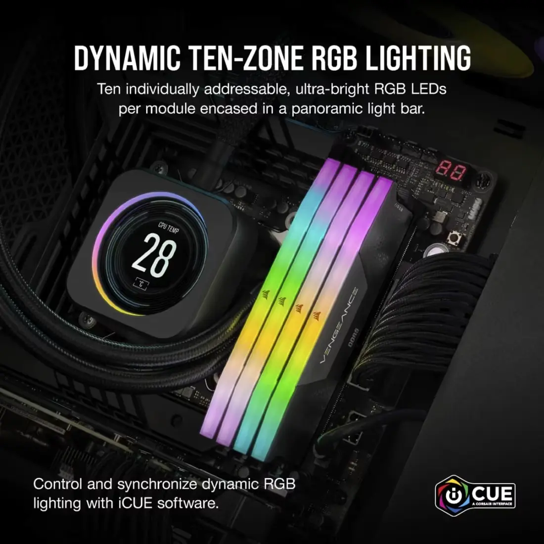 RAM CORSAIR VENGEANCE 2X32 64GB 5200MHZ BLACK RGB