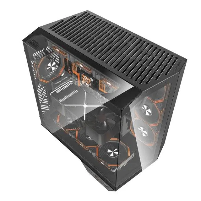DarkFlash DY470 Panoramic Gaming Case (Black) - 7 Fans