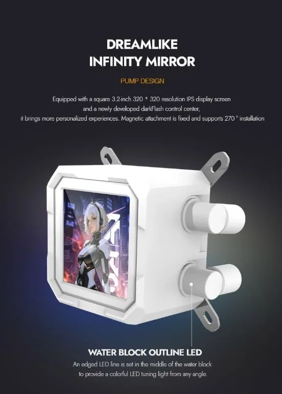 DARKFLASH DV240S WHITE (Magnetic IPS Screen)
