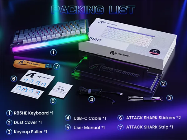 attack shark R85 HE moonlight purple