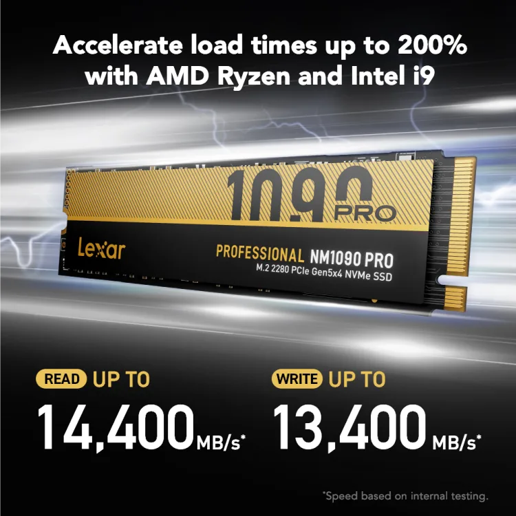 Lexar® Professional NM1090 PRO PCIe 5.0 NVMe M.2 2280 SSD 4TB
