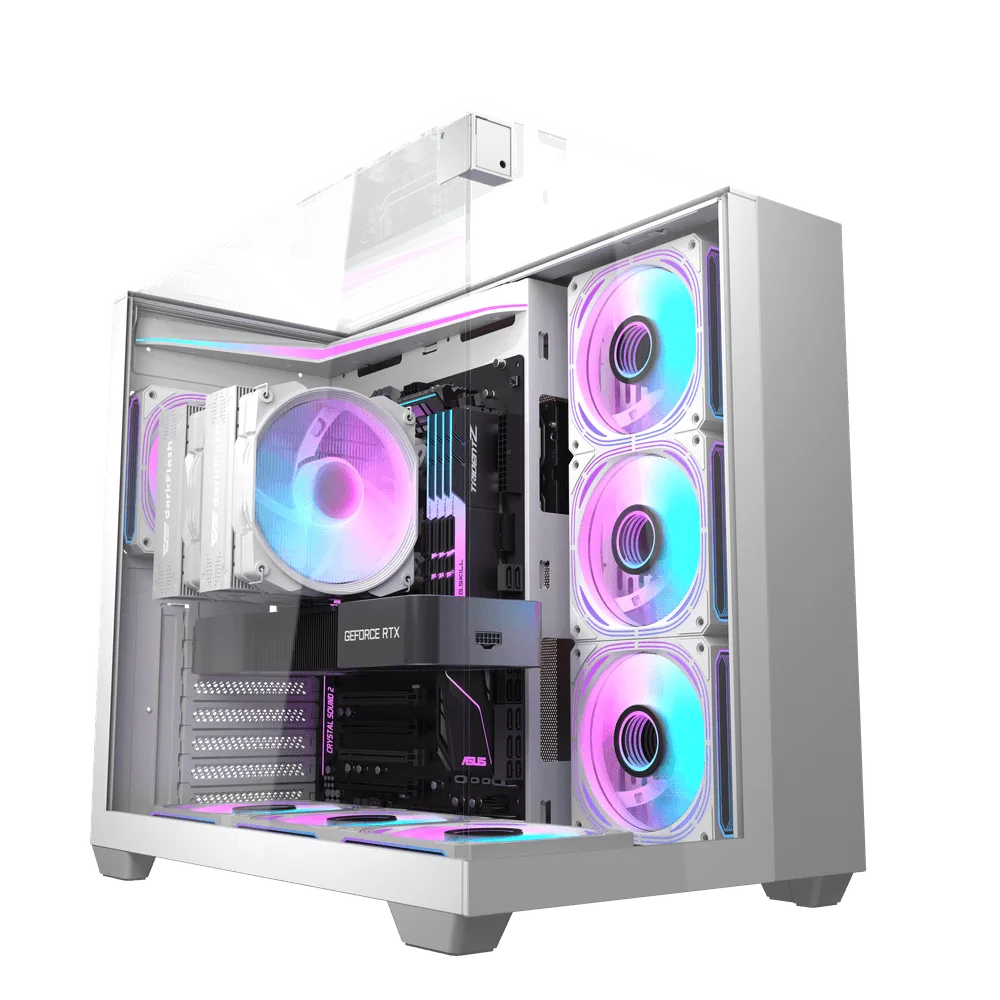 DarkFlash TH285 Panoramic ATX Gaming Case WHITE