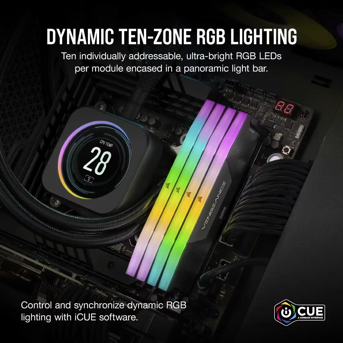 VENGEANCE® RGB 32GB (2x16GB) DDR5 DRAM 6000MT/s CL36 Memory Kit — Black